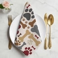 thumbnail image 2 of Cloth Napkins Set of 2 - 20x20 Inches, Dog Paw Print Washable Reusable Table Napkins, Cartoon Red Brown Animals Paw Bones Soft & Absortbent Dining Napkin for Party Wedding Hotel Restaurant, 2 of 9
