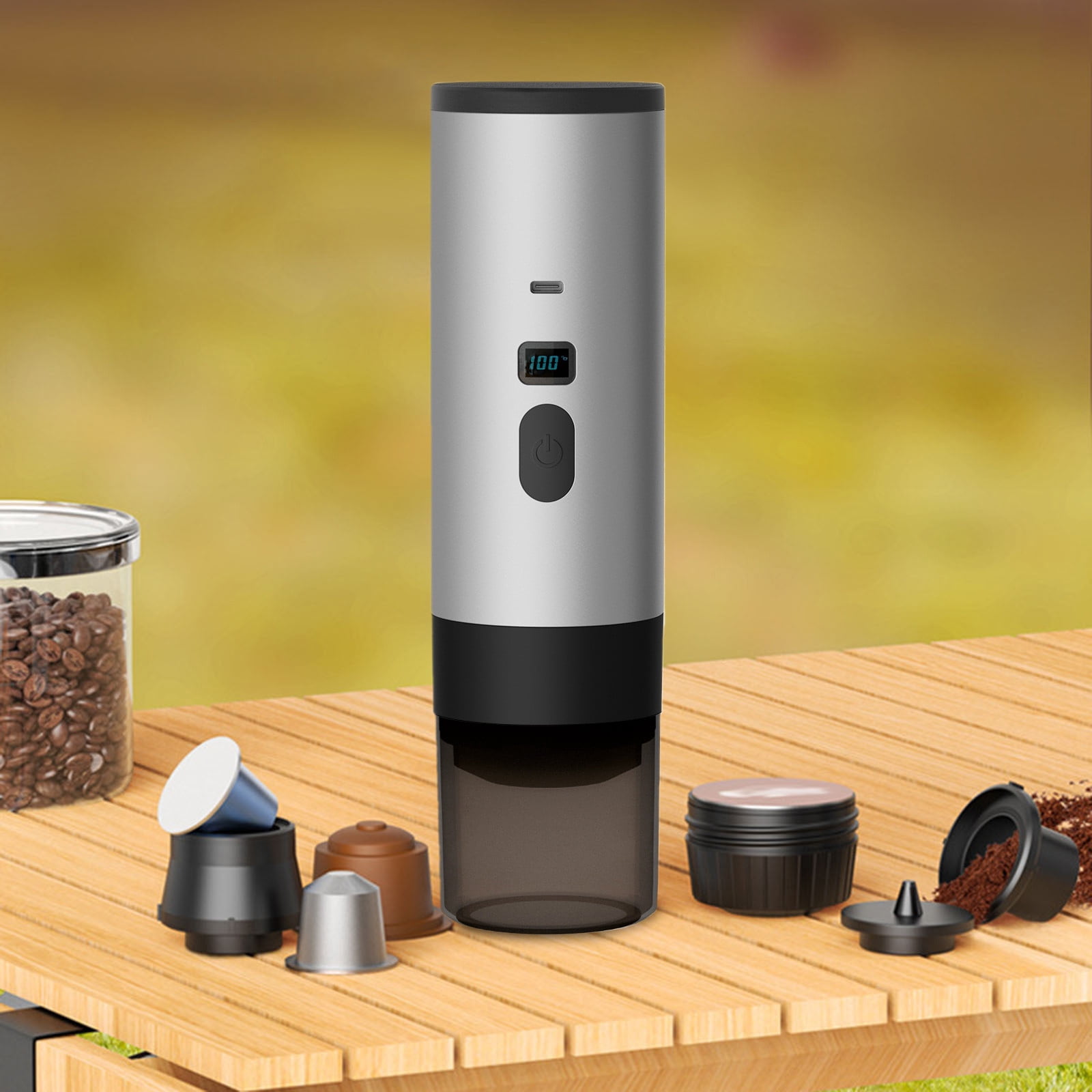 LLDYYDS 3-in-1 Portable Coffee Maker, Espresso Machine, Self-Heating Travel Coffee Maker Compatible