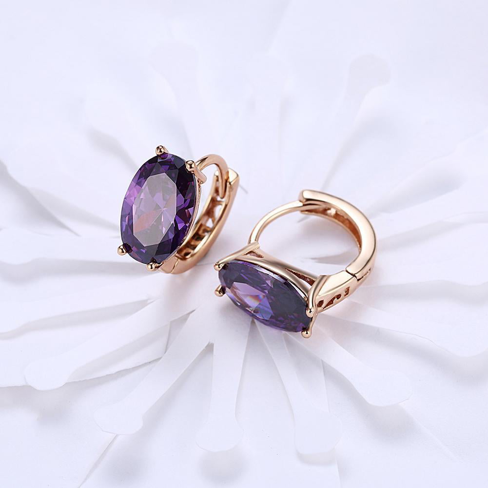 Details about   1.50Ct Round Attractive Cut Amethyst Huggie Hoop Earrings 14K Yellow Gold Finish