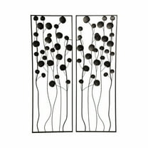 Sagebrook Home Dainty Flowers Metal Wall Decor Set of 2, 36-Inch, Black and Gold Iron, Elegant Home Decor for Any Room