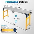 thumbnail image 6 of Welding Table, Heavy Duty Steel Construction Workbench, Folding Work Platform and Work Bench with Versatile Portable, Folding Legs, with 4 Wheels for Painting, 6 of 15