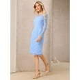 thumbnail image 3 of DARING DIVA Floral Lace Wedding Bodycon Pencil Dress 2XL Light Blue, 3 of 7