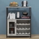 thumbnail image 1 of 3-tier wine bar gabinete detachable wine rack glass holder mesh door ample almacenamiento para kitchen sala de estar y bar, 1 of 7