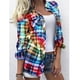 thumbnail image 4 of Camisas A Cuadros Para Mujer Camisa A Cuadros Para Mujer Patrón A Cuadros Casual Bolsillo En El Pecho Colores Vivos De Moda Túnica A Cuadros Para Mujer Para Mujer Colorido S Anggrek Otros, 4 of 4