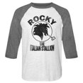 thumbnail image 1 of Rocky Italian Stallion White Heather Adult Raglan Baseball T-Shirt, 1 of 2