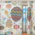 thumbnail image 2 of Coolnut Colorful Easter Eggs Sheer Gauze Door Curtain Window Curtain Drapes for Living Room Kids Bedroom Window Treatment Decor W55 x L78 In 2 Panels, 2 of 4