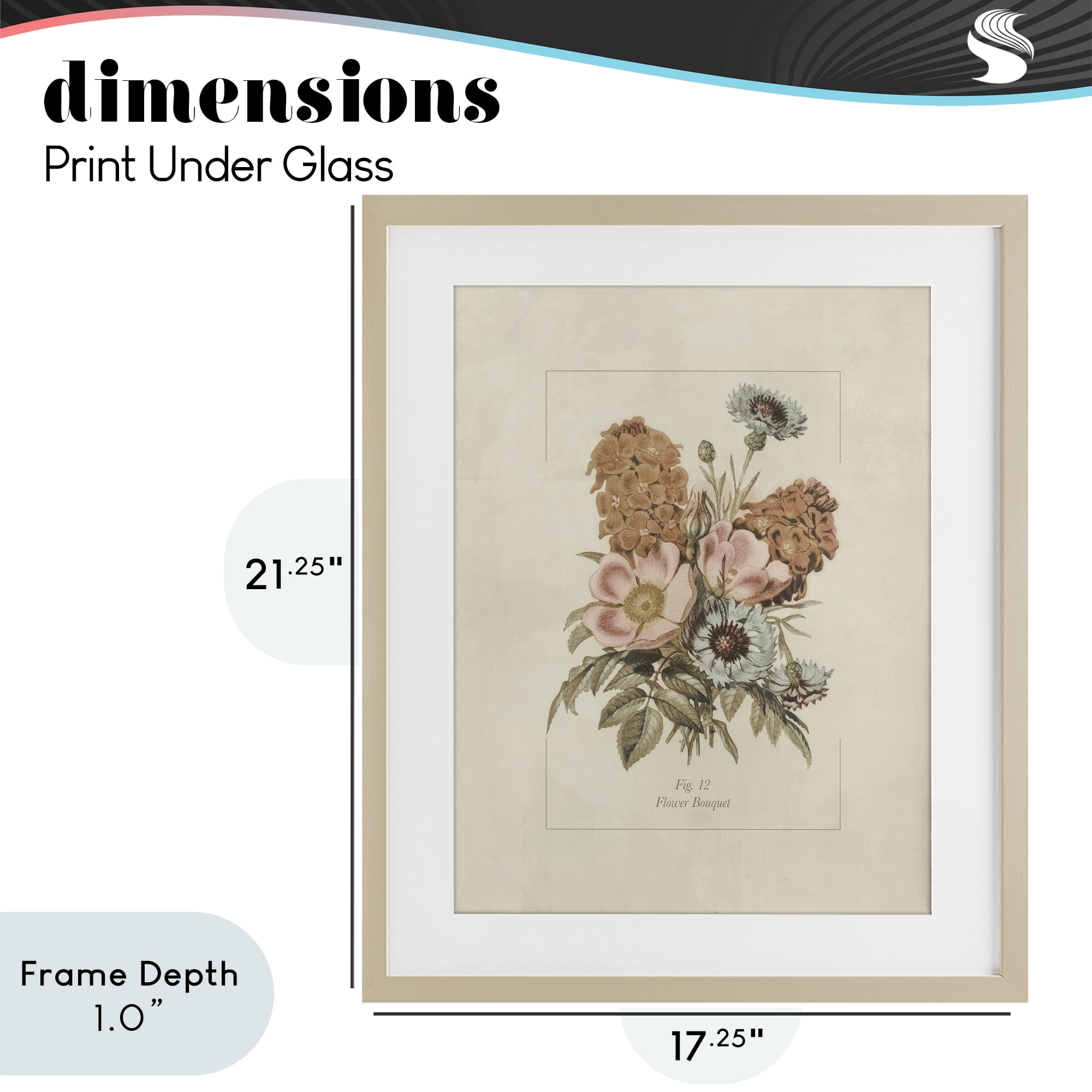 Stupell Industries Flower Bouquet Vintage Blossoms Birch Framed Print Under Glass, design by Dan Meneely