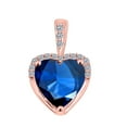 thumbnail image 2 of Mauli Jewels Engagement Necklace for Women 1.83 Carat Adorable Diamond And Heart Shape Gemstone Pendant Prong-Setting 10K Rose Gold With 18'' Box Chain|Silver Chain, 2 of 7