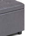 thumbnail image 6 of Simpli Home Cosmopolitan 34 inch Wide Transitional Storage Ottoman in Stone Grey Vegan Leather, 6 of 12