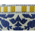 thumbnail image 3 of Thomas Collection Embroidered Aztec Blue White Yellow Tribal Pillow - 11071, 3 of 5
