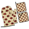 thumbnail image 2 of XMXT Waterproof Oven Mitts and Pot Holders Sets, Red Pomegranate Background Sets Kitchen Cooking Heat Resistant, 4 Pcs, 2 of 8