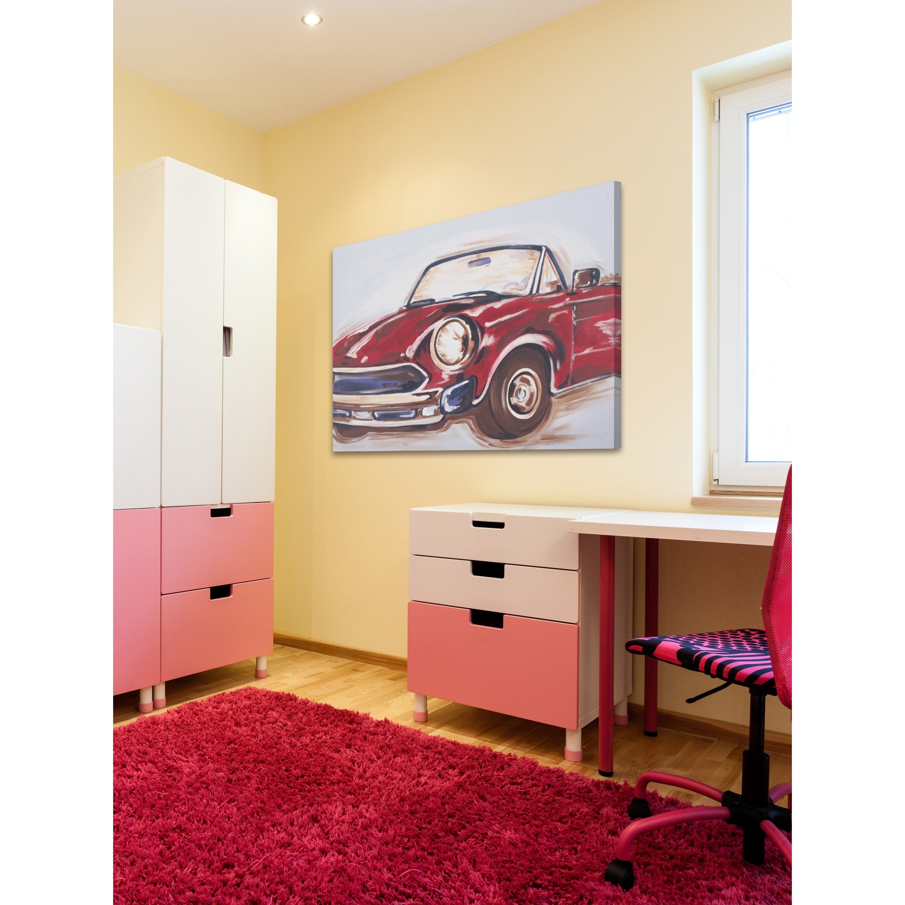 Marmont Hill "Vintage Car" by Reesa Qualia Painting Print on Wrapped Canvas