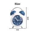 thumbnail image 2 of Alarm Clock for Kids, 4 Inch Metal Twin Bell Alarm Clock Battery Power for Heavy Sleepers Adults, Silent Quartz Movement Clock with Backlight, Small Table Clock for Bedroom Living Room Office (Blue), 2 of 5