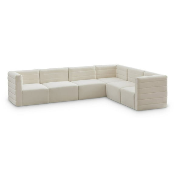 Meridian Furniture Quincy Cream Velvet Modular Sectional