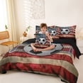 thumbnail image 3 of Erosebridal Teens Sport Soccer Gamer Twin Bedding Sets 7-Piece,Boys Abstract Ombre American Flag Bedding Comforter Set,Black Reversible, 3 of 6