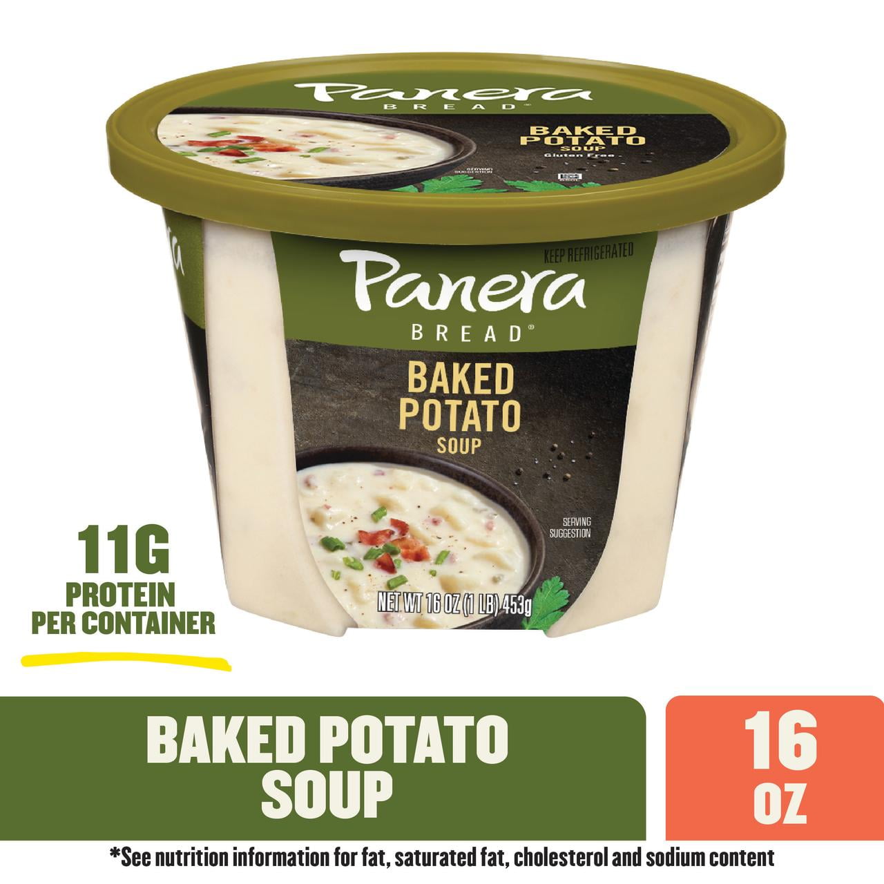 Panera Bread Gluten Free Ready-to-Heat Baked Potato Soup, 16 oz Soup Cup (Refrigerated)