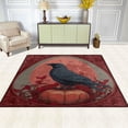 thumbnail image 3 of Area Rug Indoor 80"x58"in Non-Slip Wear Resistant Floor Mats Soft Large Carpets for Living Room Bedroom Home Decor Crow and Orange Pumpkin, 3 of 7