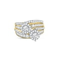 thumbnail image 2 of FB Jewels 14kt Yellow Gold Round Diamond 2-Stone Bridal Wedding Ring Band Set 1-3/4 Cttw, 2 of 4