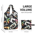 thumbnail image 3 of Retro Vintage Cassette Tape Reusable Grocery Bags Shopping Totes Foldable Washable Pouch Handbag Storage Bag, 3 of 7