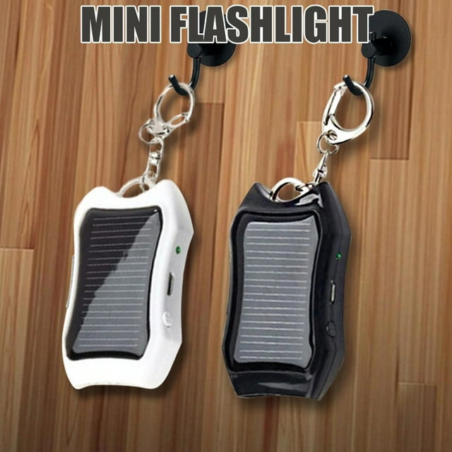 Cargador solar portátil llavero mini banco de energía linterna LED paquete de batería USB para exteriores cargador de teléfono de emergencia