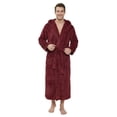 thumbnail image 6 of U2SKIIN Mens Robe Big and Tall with Hood,Full Length Plush Robe for Men Long Fleece Bathrobe（Burgundy, 2XL/3XL）, 6 of 7
