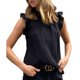 thumbnail image 5 of Camisetas sin mangas con volantes camisa sin mangas informal lavable de poliéster suave para fiestas navideñas ANGGREK  Otros, 5 of 5