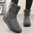 thumbnail image 5 of Gray Female Snow Boots With High Top And Fleece Lining For Warmth And Protection, 5 of 7