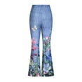 thumbnail image 5 of Women's Jeans Wide Leg,Bell Bottom Jeans for Women 2024 Trendy Floral Print Denim Trousers High Waisted Boyfriend Flare Denim Stretch Streetwear Pants, 5 of 8