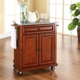 thumbnail image 2 of Crosley Gray Granite Top Portable Kitchen Cart in Cherry, 2 of 7