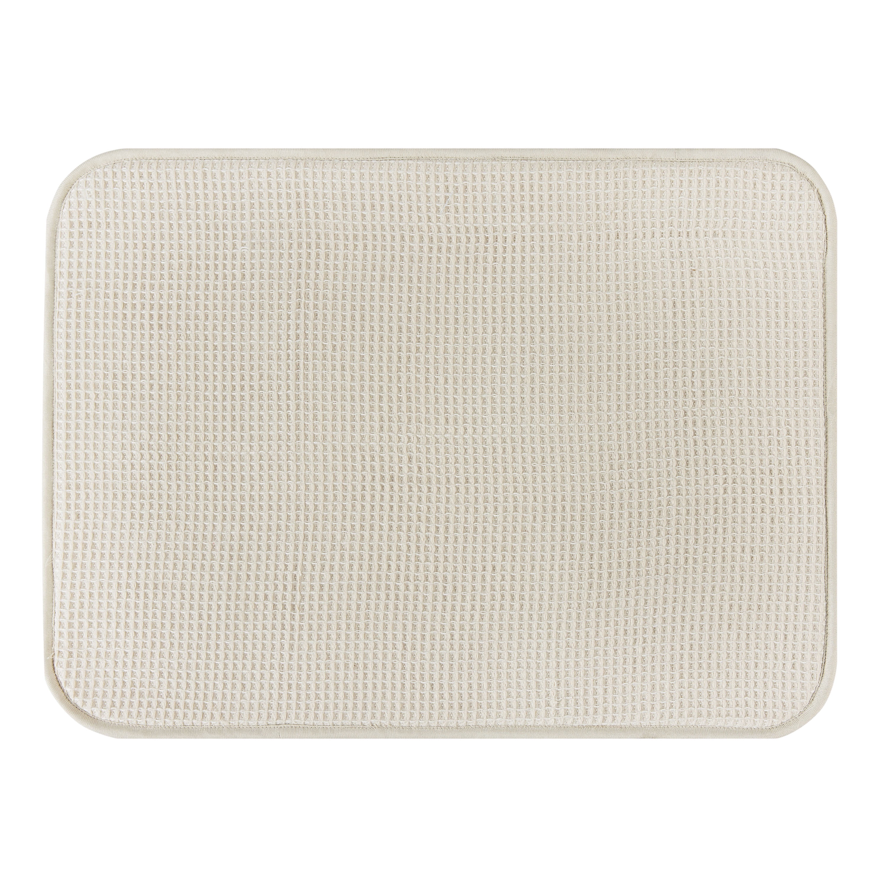 Better Homes & Gardens Miller Ivory Polyester 18” x 24” Dish Dry Mat & Brown Cotton 20” x 30” Kitchen Towel 2 Piece Set