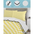 thumbnail image 4 of Quilts Full Size, Yellow White Plaid Soft Comforter Bedding Set for Bed, Modern Retro Geometric Checkered Lightweight Quilted Bedspread with Pillow Cover(2 Pieces) for All Season, 78x90 Inch, 4 of 6