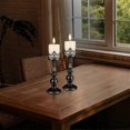 thumbnail image 4 of Candle holders for column candles gothic matt black vintage long candle holders set 2, 4 of 5