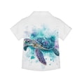 thumbnail image 6 of Binienty Sea Turtle Watercolor Boys Beach Shirt Casual Boys Button Up Dress Shirt Breathable Thin Cuban Collar Top Comfortable Youth Hawaii Outfits, 6 of 7