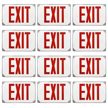 LEONLITE 12-Pack Wet Location LED Exit Sign, Weatherproof Outdoor Emergency Exit Light, AC 120V/277V, UL Listed
