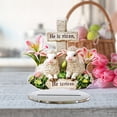 thumbnail image 6 of PEIBang Easter Desktop Decoration,2D Acrylic Lamb Table Centerpiece He Is Risen Decor Easter Decorations for Religious Home Office Tabletop Shelf, 6 of 9
