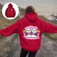 thumbnail image 2 of Towmus Halloween Ghost Hooded Sweatshirts for Women Funny Graphic Long Sleeve Teen Girls Oversized Hoodies Sweatshirt Casual Pullover Tops, 2 of 8