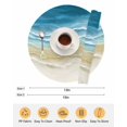 thumbnail image 6 of 13 Inch Round Placemats Set of 6, Blue Summer Beach Coastal Non Slip Heat Insulation PP Table Mats, Nautical Beige Seaside Washable Place Mats for Kitchen Dining Party Table Decor, 6 of 7