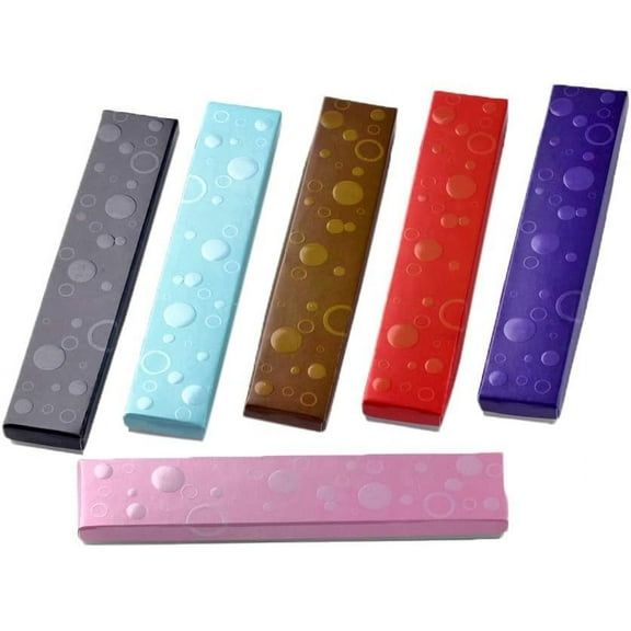 12 pc Cardboard Jewelry Necklace Box with Sponge Inside Rectangle Mixed Color 21x4.5x2cm