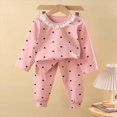 thumbnail image 2 of TOWED22 Toddler Girl Clothes Long Sleeve Bowknot Outfits Wide Leg Pants Two Piece Fall Winter Clothing Set for Girls,Pink,3-4 Y, 2 of 8