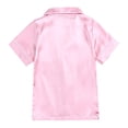 thumbnail image 7 of eczipvz Girls Pajamas Satin Pajama Set Silk Pjs Short Sleeve Sleepwear Loungewear Clothes Set Pink 13-14 Years, 7 of 7