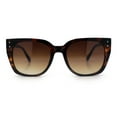 thumbnail image 6 of Womens Glitter Trim Oversized Cat Eye Luxe Plastic Sunglasses Tortoise Pink - Brown, 6 of 8