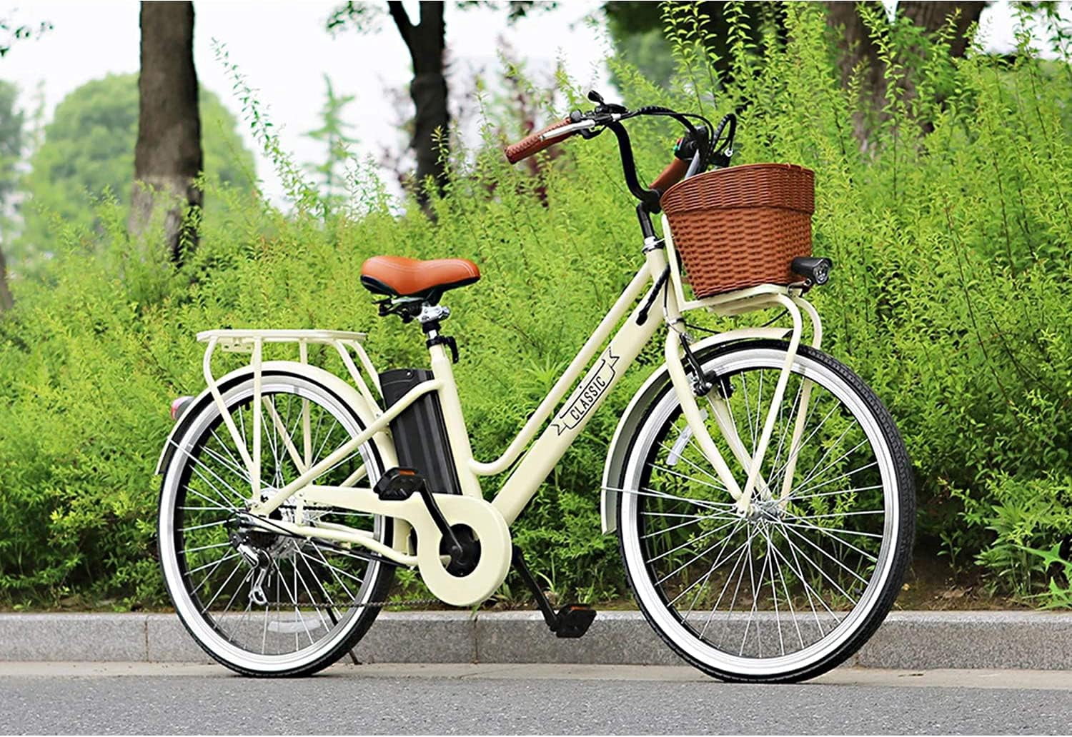 TREK POWER Electric Commuter Bike for Adults,500W 22\" Electric Mountain Bike with 7 Speed Gears