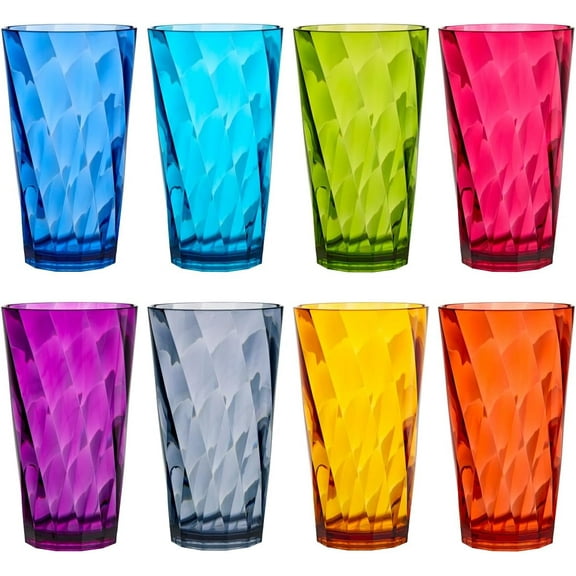 USA Acrylic Plastic Reusable Drinking Tumbler in Jewel Tones | BPA-Free Tumbler, Made in the USA | Top-Rack Dishwasher Safe