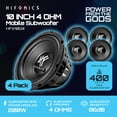 thumbnail image 2 of Hifonics 4 Pack HFX10D4 10" Subwoofer, 400W Max 200W RMS Car & Powersports Speaker, 2 of 11