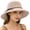 Light Pink, variant on Women's Cutout Straw Sun Hat Openwork Lace-up Bow Tie Back Lightweight Breathable Blended Fabric Summer Sun Protection Outdoor Travel Cap,Khaki
