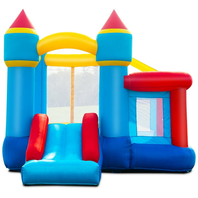 Patiojoy Inflatable Bouncer Castle With Blower Kids Bounce House Slide Basketball Hoop