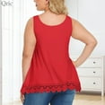 thumbnail image 4 of QRIC 2 Pack Women Swing Lace Flowy Style Clothing Tank Top with Built in Bra Summer Sleeveless Women's Plus Size Blouse Shirt, S, 4 of 6