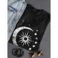 thumbnail image 3 of Lunar Design With Stars Grunge Women T-Shirt, Female XX-Large, 3 of 4