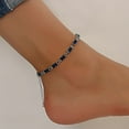 thumbnail image 2 of Blue Color Cubic Zirconia Anklet for Women and Girls in Silver Plating with 10 - 2 Inches, 2 of 2