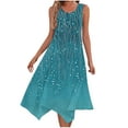 thumbnail image 2 of Ovzne Robes pour Femmes Robe de Plage Femme Mode Été Plage Imprimé Poches Débardeur Col Rond Sans Manches Débardeur Robes Grande Taille Robe Liquidation, 2 of 7